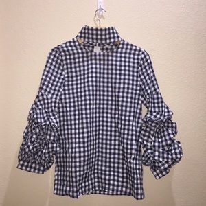 Black & white checkered top
